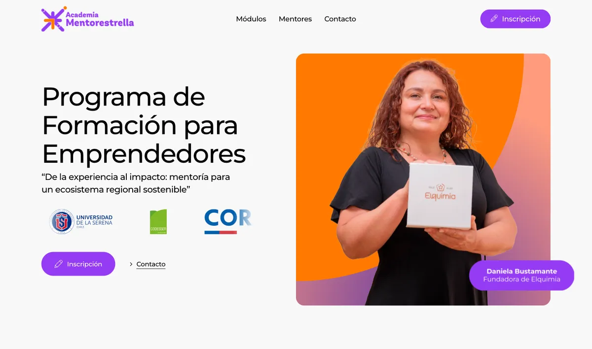 Portada del sitio de Mentor Estrella